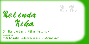 melinda nika business card